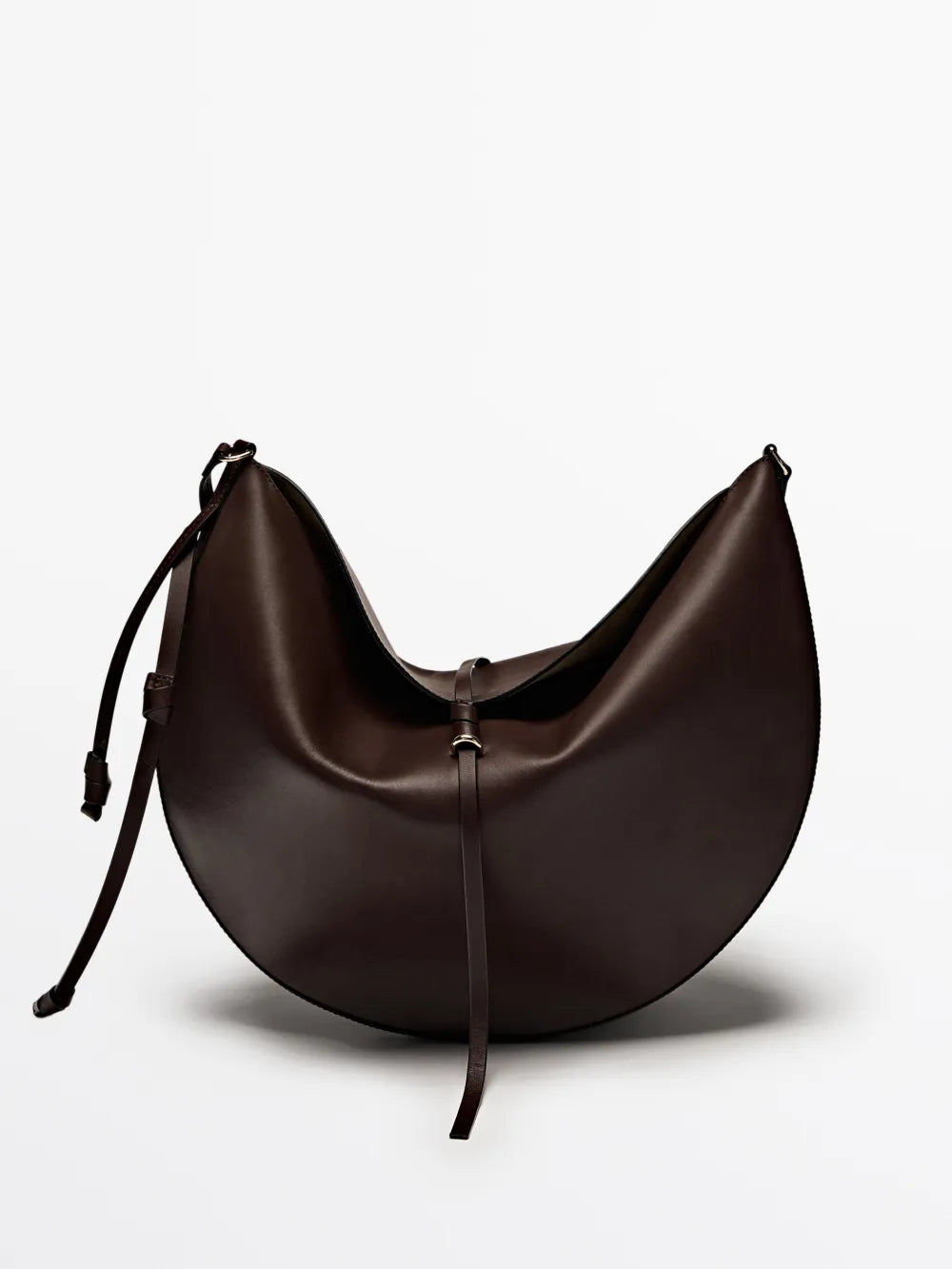 Bolso media luna piel napa