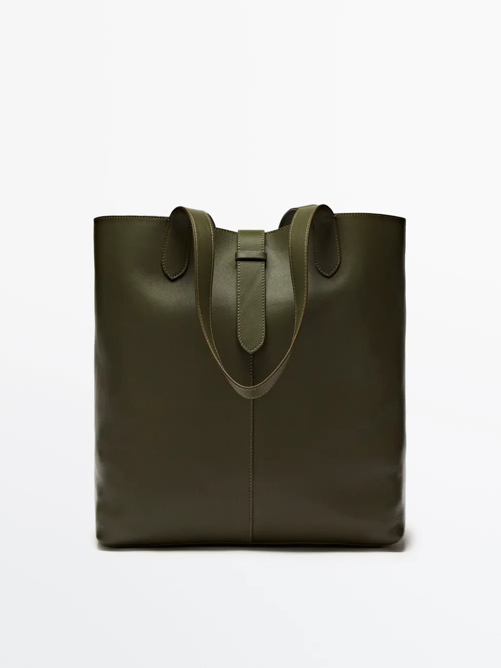 Bolso maxi saco piel napa - KAKI