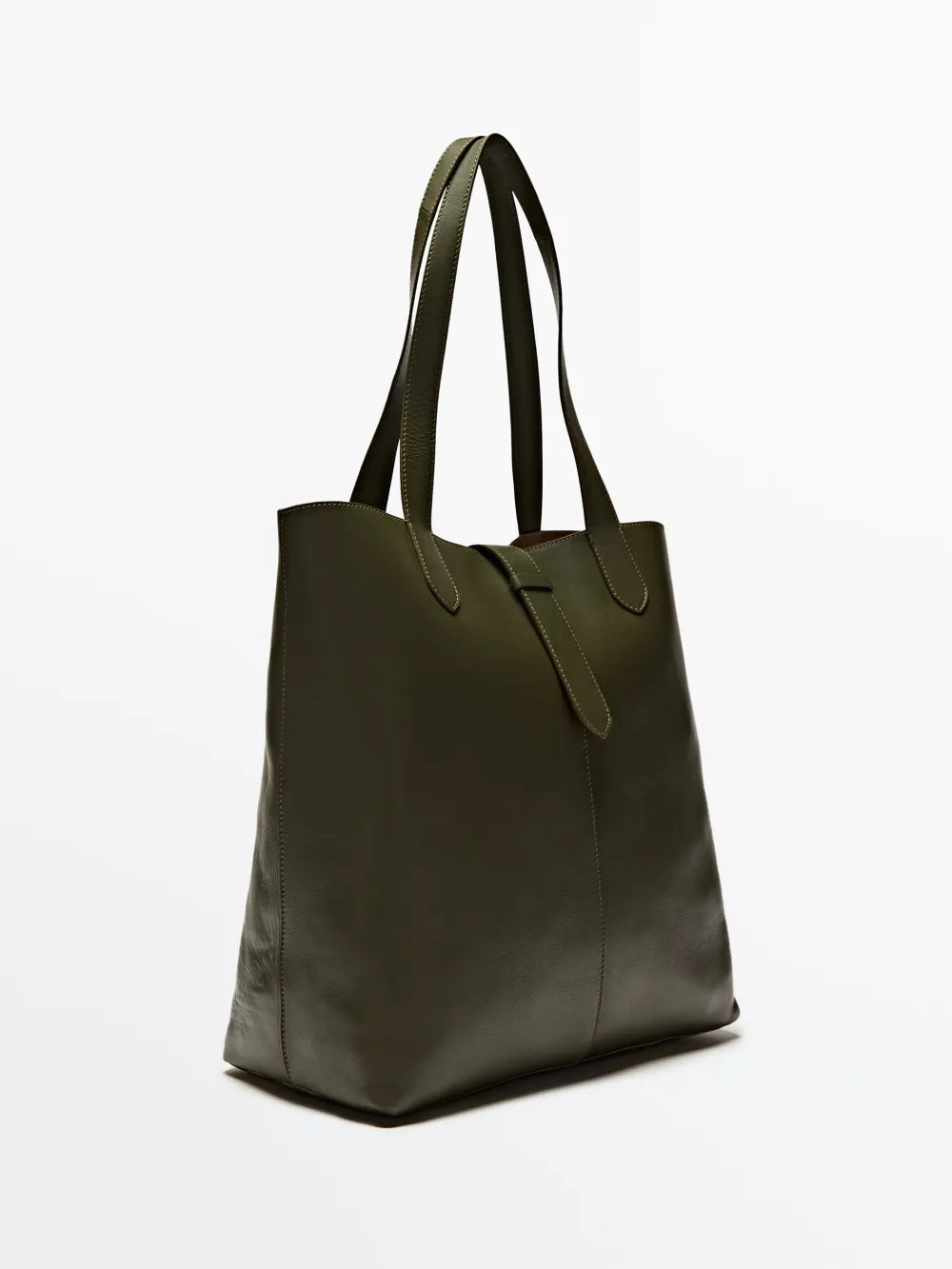 Bolso maxi saco piel napa - KAKI