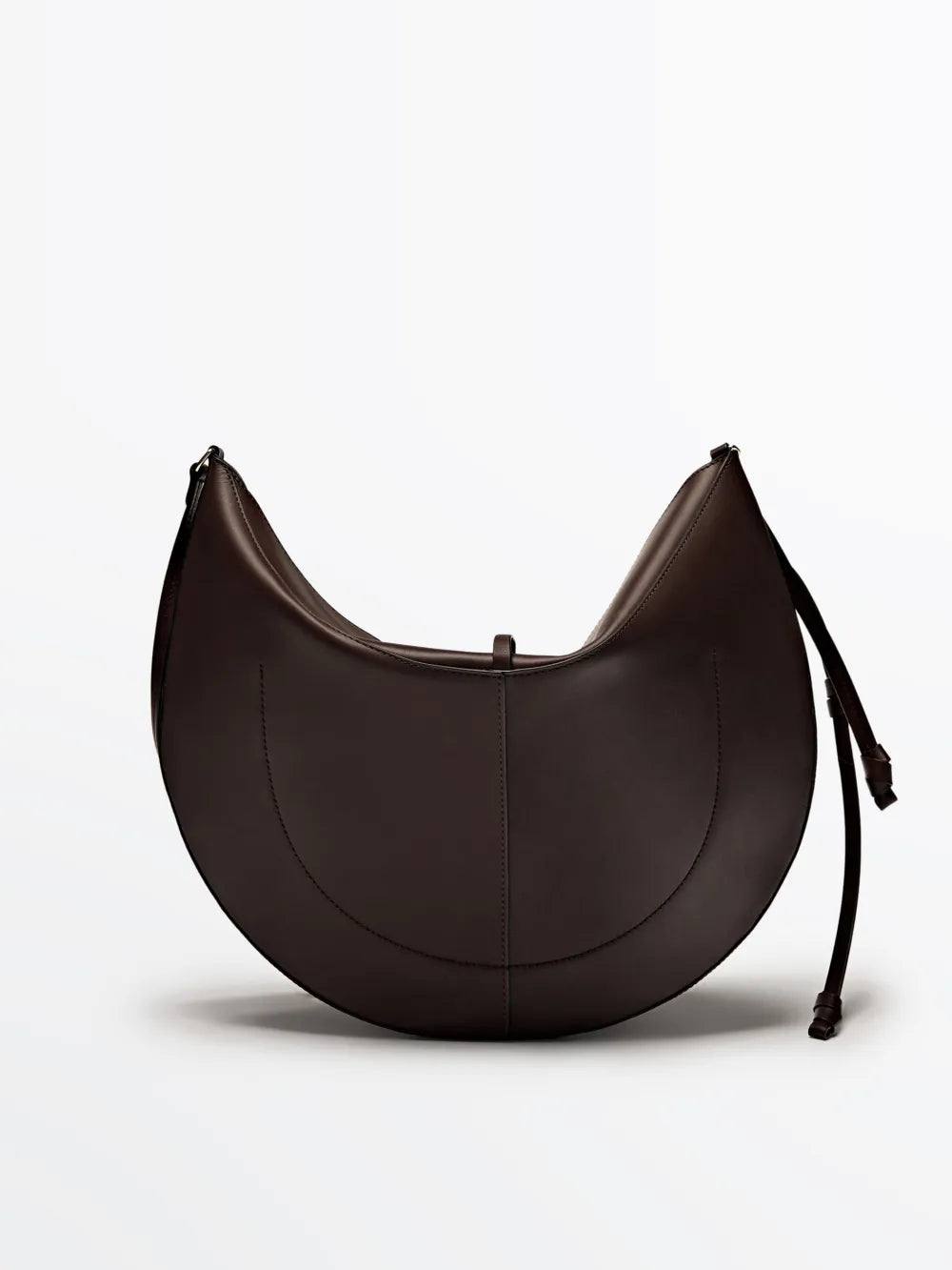 Bolso media luna piel napa