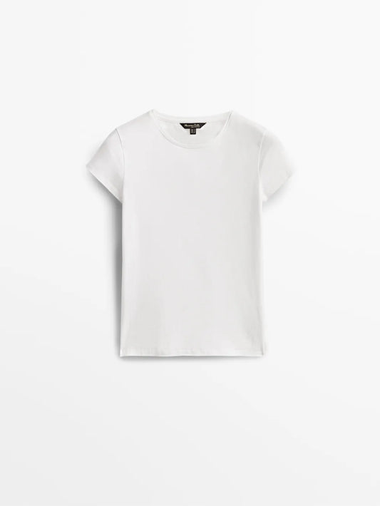 Camiseta algodón básica - BLANCO